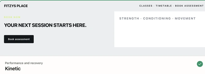 Kinetic style preview and selection in the springfit Website Manager.