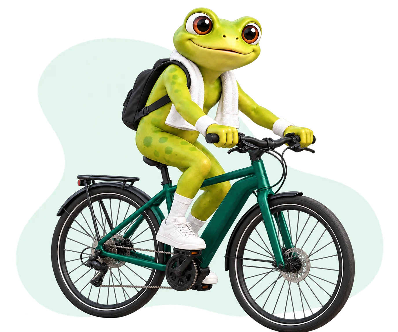 Fitzy riding a bicycle